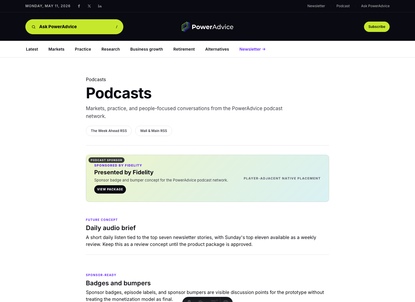 PowerAdvice podcast hub